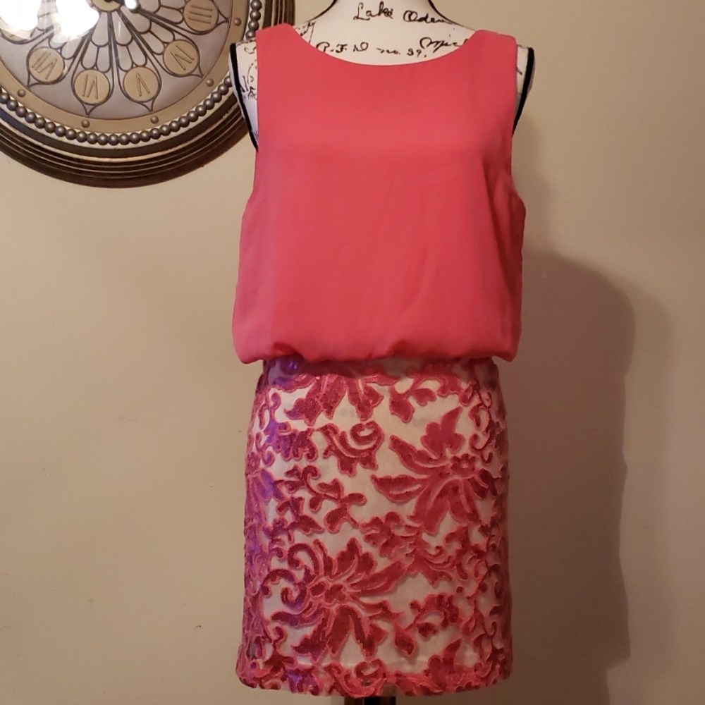 Teeze Me Coral Colored Dress Size 9